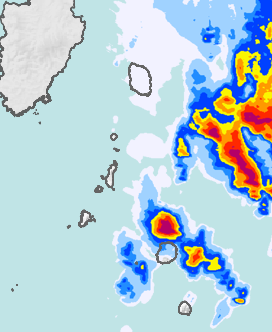 レーダー雨量 伊豆諸島北部