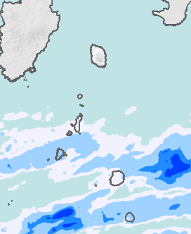 レーダー雨量 伊豆諸島北部