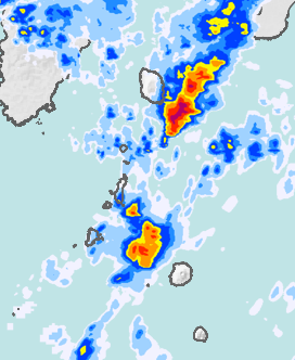 レーダー雨量 伊豆諸島北部