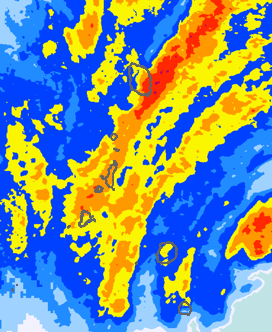 レーダー雨量 伊豆諸島北部